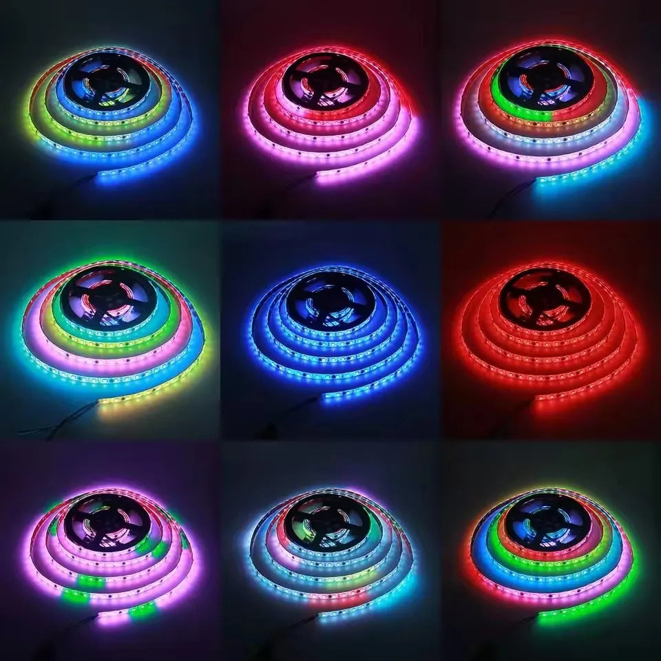 ruban led flexible multicolore moderne controle bluetooth adhésif 5v ws2812b 30mètres led individuelles