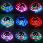ruban led flexible multicolore moderne controle bluetooth adhésif 5v ws2812b 30mètres led individuelles