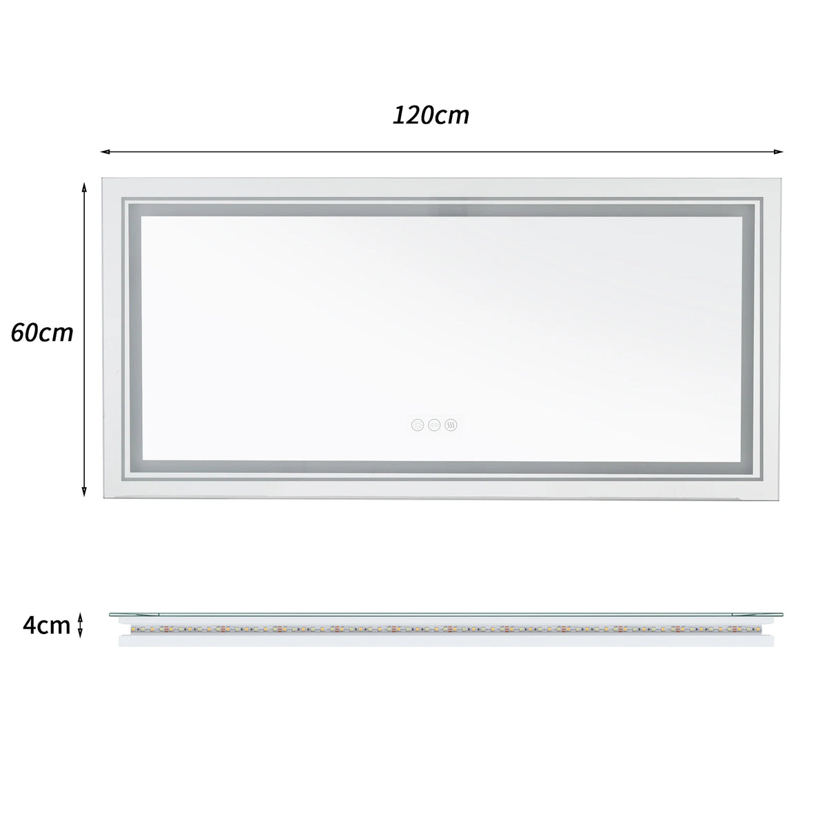 miroir lumineux moderne blanc mat anti buée éclairage led réglable tactile