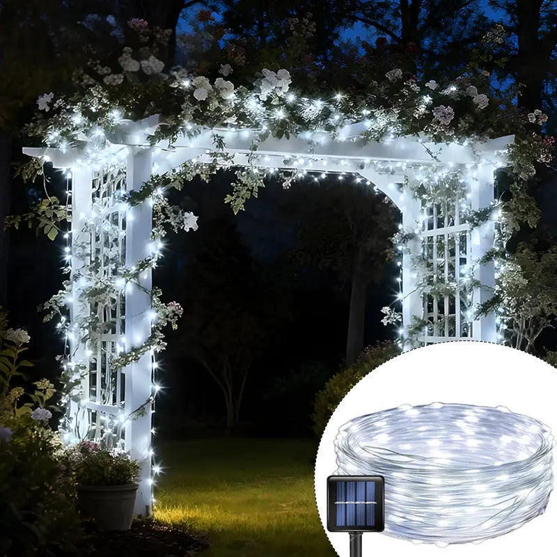 guirlande lumineuse solaire multicolore étoiles moderne modes flexible piquet câble extérieur led jardin patio