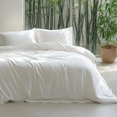 Parure de lit bambou biologique 4 pièces housse couette rafraîchissante
