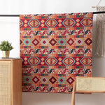 tapis ethnique motifs géométriques polyester rouge beige bleu orange vert