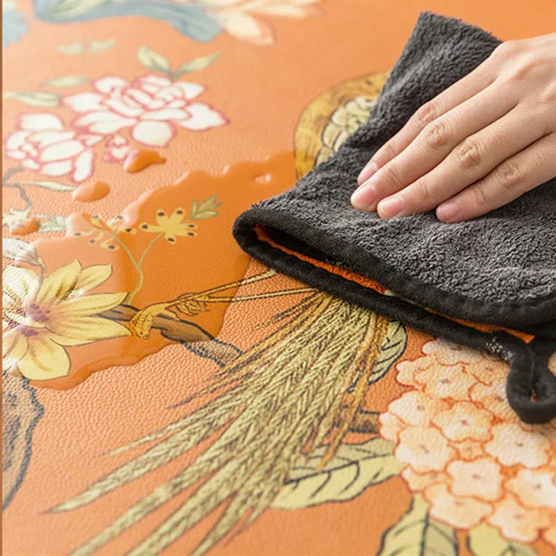 lot tapis table rectangulaires tissu motif floral fleurs oiseaux décoratif