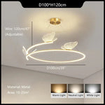 suspension lumineuse papillons blanc doré moderne minimaliste led chambre salonhôtel