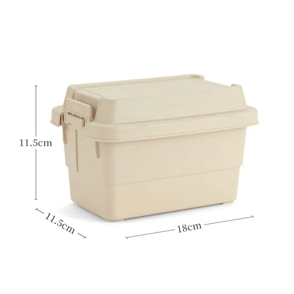 boîtes rangement camping réutilisables plastique noir vert beige poignées couvercles pratiques robustes