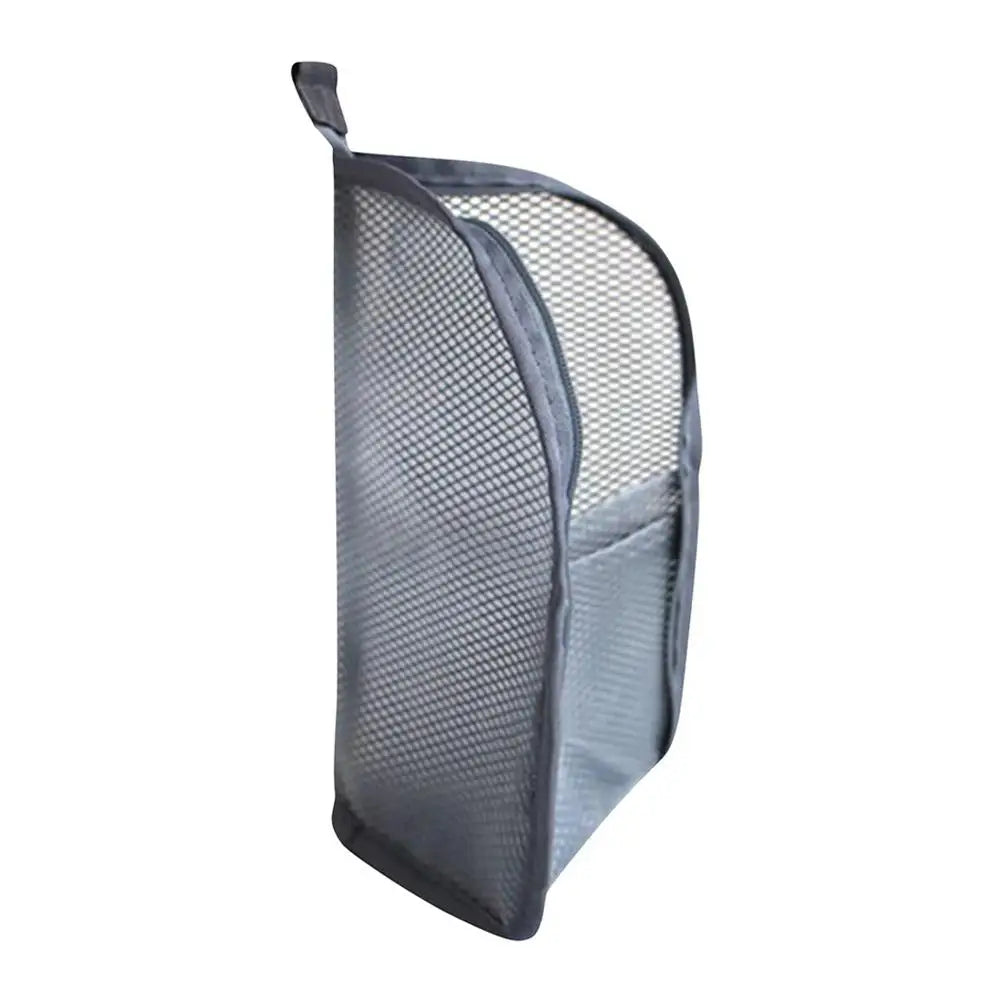 Sac rangement maille blanc noir gris réutilisable moderne brosse dents rasoir crème rouge lèvres