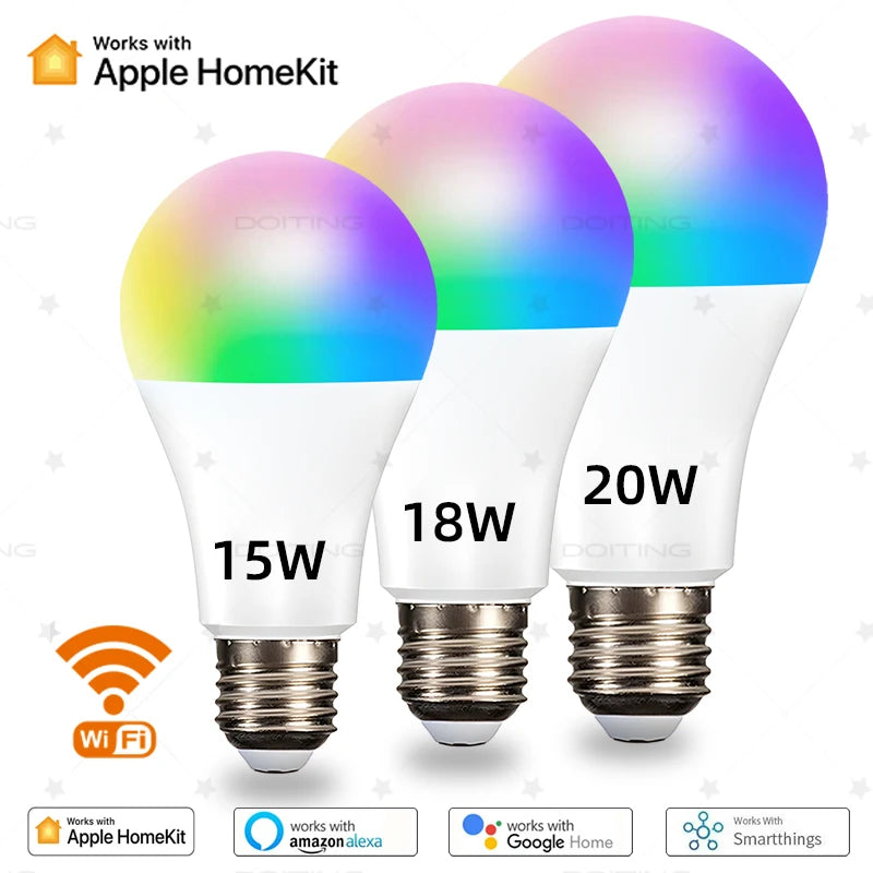 ampoule led intelligente 15w 18w 20w wifi éclairage blanc moderne e27
