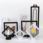 présentoir bijoux moderne transparent noir blanc support rotatif minimaliste 10 pièces
