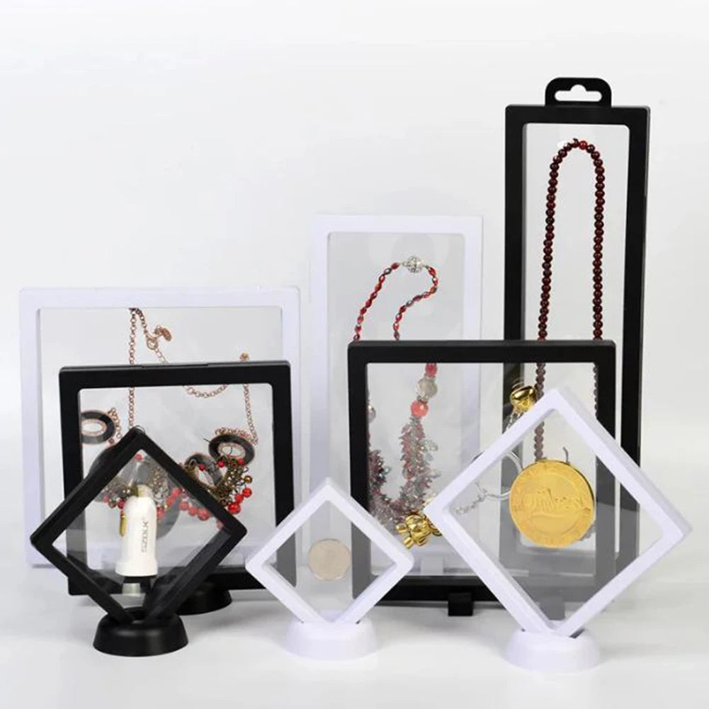 présentoir bijoux moderne transparent noir blanc support rotatif minimaliste 10 pièces