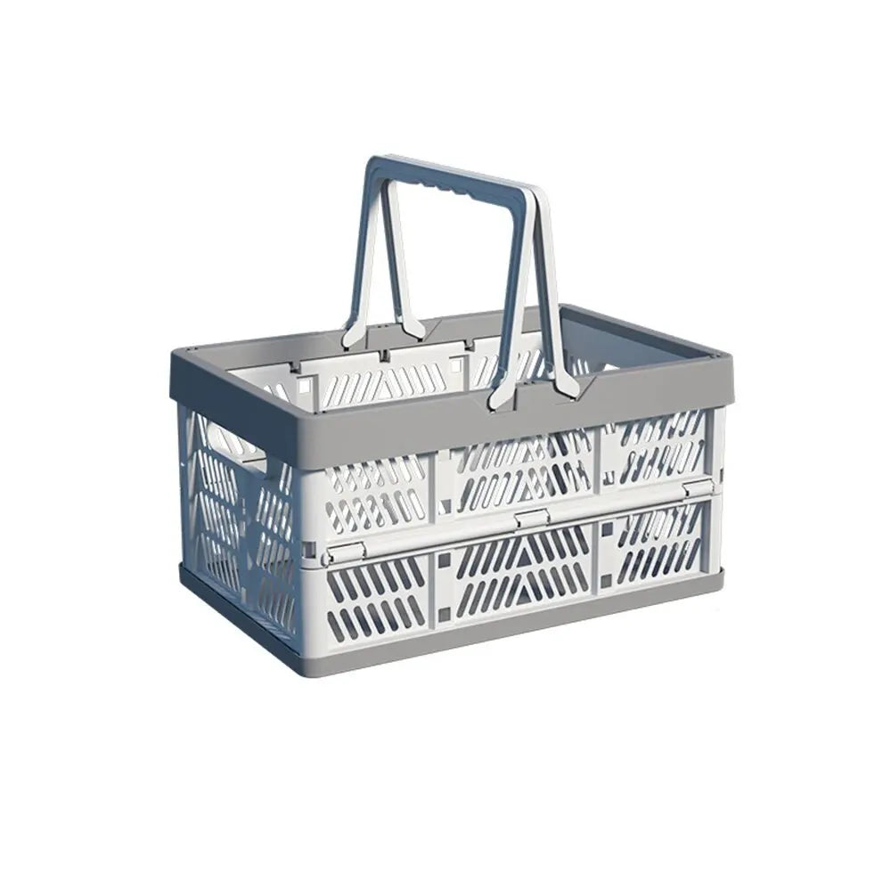 paniers pliables réutilisables grille ventilation poignées détachables moderne pratique couleur bleu clair gris orange
