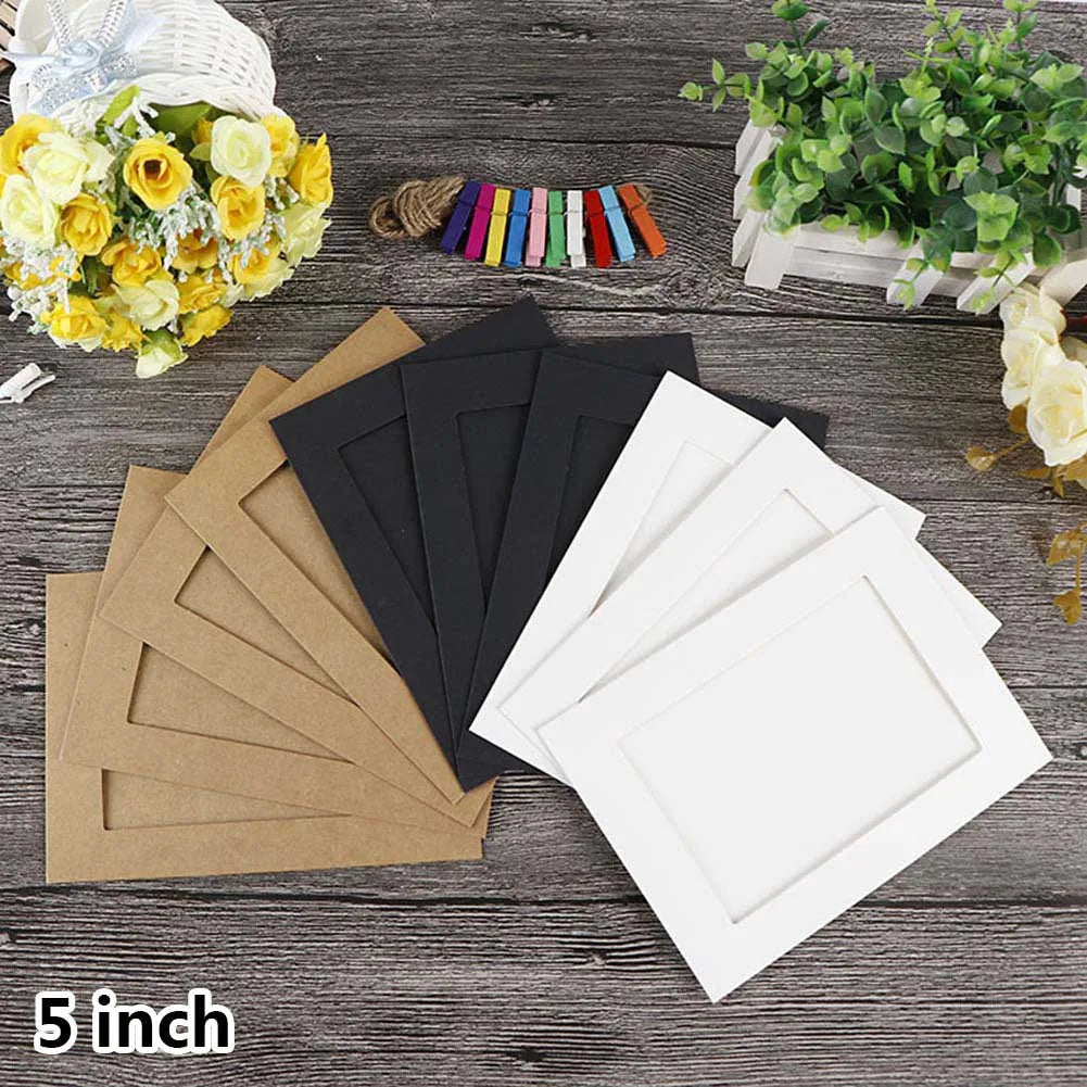 cadres photo marron noir blanc rustique simple decoration maison photo album suspendu mur