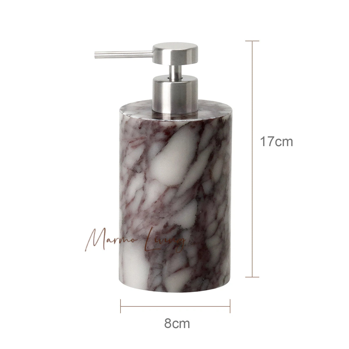 ensemble salle bain marbre violet blanc élégant distributeur savon diffuseur huiles essentielles porte gobelet