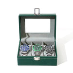 boîte montres simili cuir verte classique cadenas 16cm 11.2cm 8cm