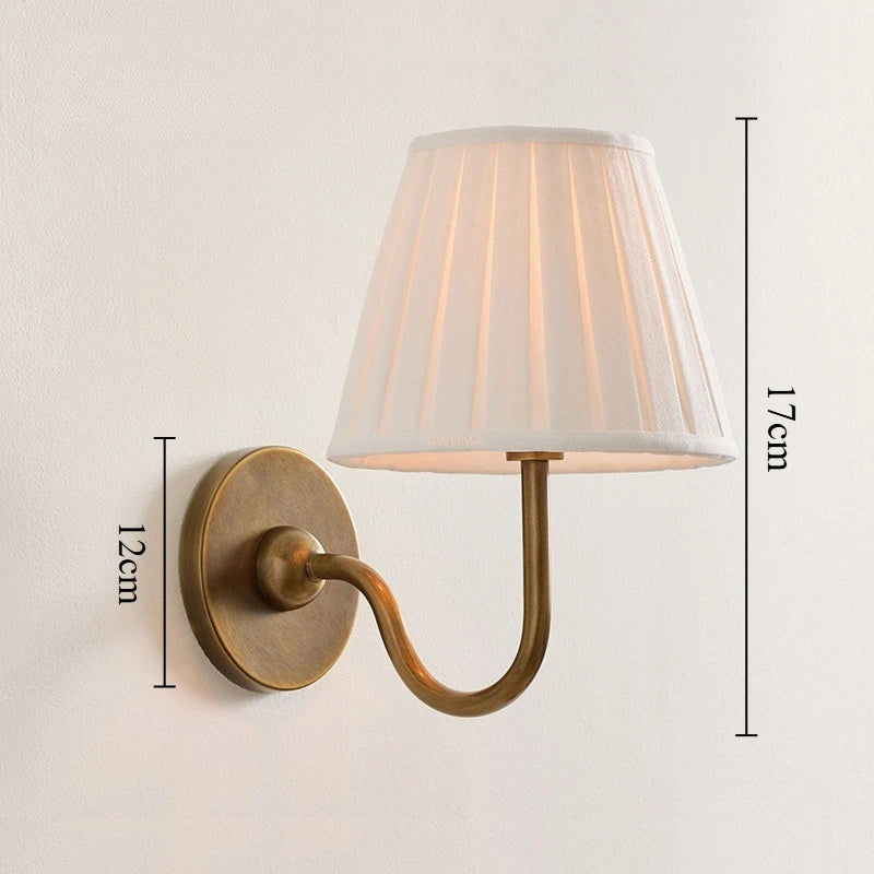 lampe murale or plissée abat jour blanc classique éclairage chambre salle manger fixée mur