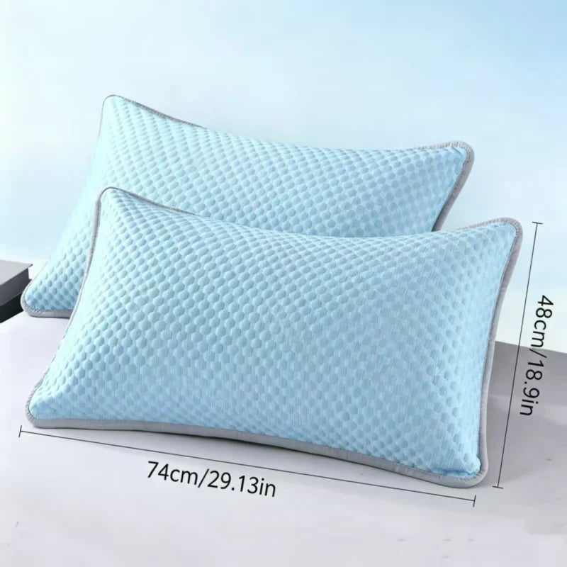 coussin géométrique bleu clair gris moderne texture losanges polyester coton respectueux environnement
