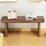 Banc bois marron clair texture naturelle moderne salon tabouret sac main livre ouvert decoration