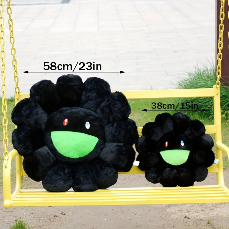 peluche fleurs stylisées noir vert blanche contemporaine cartoon douce ornementale suspension chambre enfants