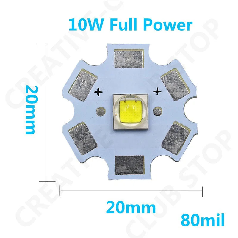 diodes led blanc 6500k 10w haute puissance 20mm moderne lampes poche 700ma 1500ma 2500ma