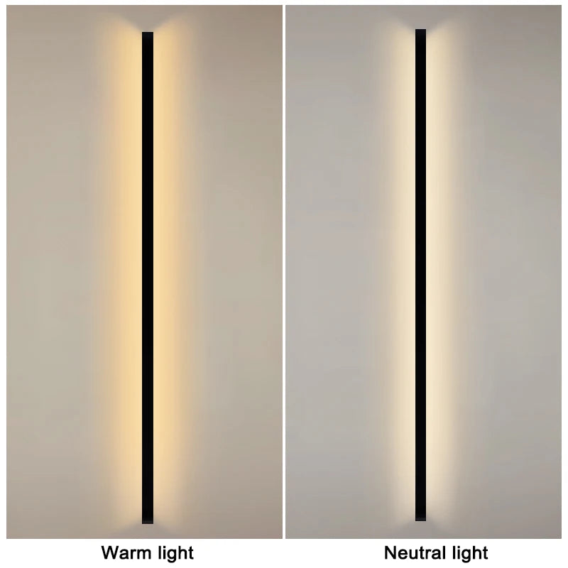 lampe murale moderne led noire ip65 55cm 100cm 120cm 145cm