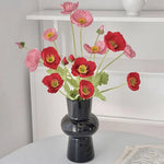 décoration extérieure mariage bouquet artificiel fleurs simples feuilles vertes moderne rouge blanc
