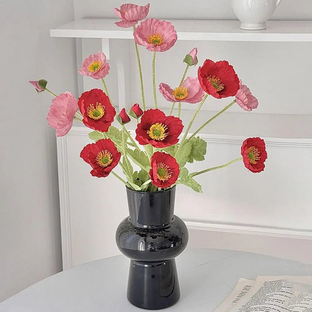 décoration extérieure mariage bouquet artificiel fleurs simples feuilles vertes moderne rouge blanc