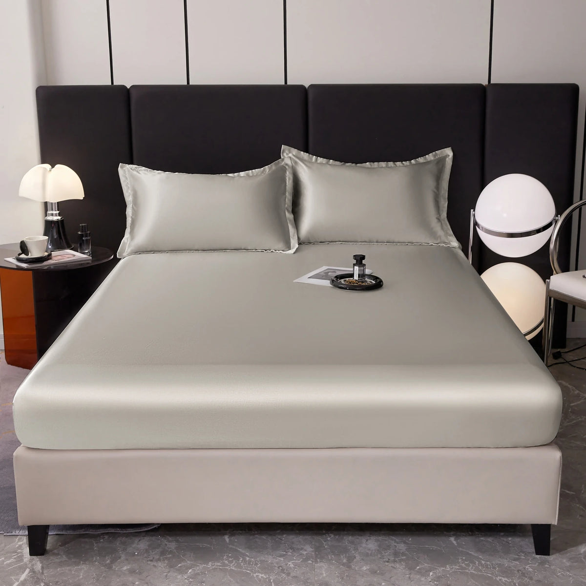 housses lit satinées blancs simples maison 120x200 150x200 180x200 200x220