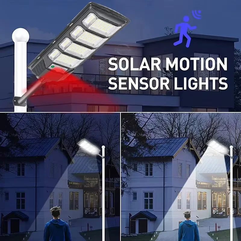 lampe solaire led extérieure motion sensor télécommande moderne étanche noir contemporain