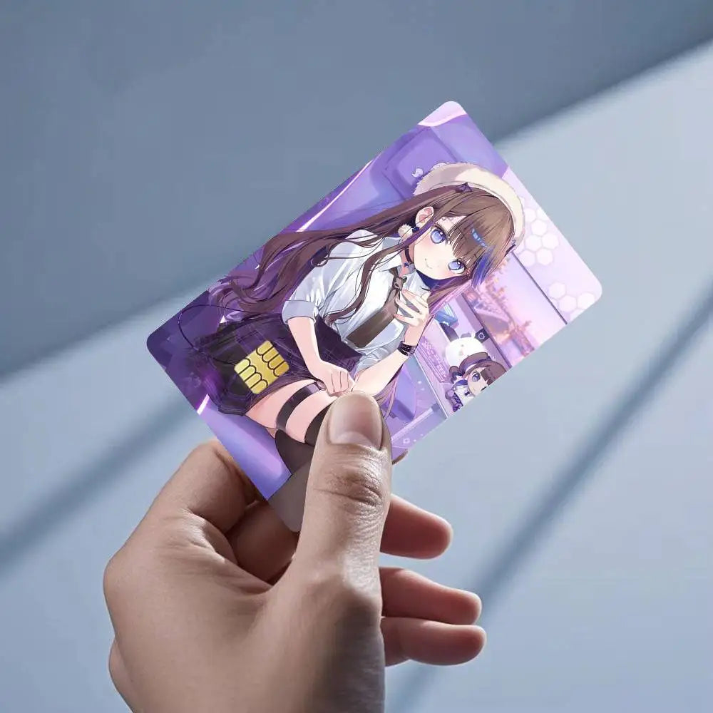 autocollants protection cartes credit debit dessin anime multicolore animaux personnages réutilisables