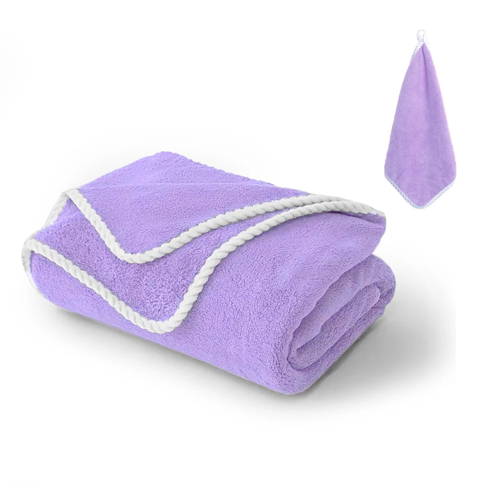 serviette bain polyester absorption rapide serviette plage douce machine lavable bleu violet gris rouge