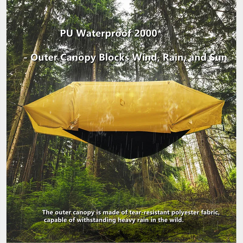hamac jaune moderne sac rangement crochet anti pluie imperméable solo camping