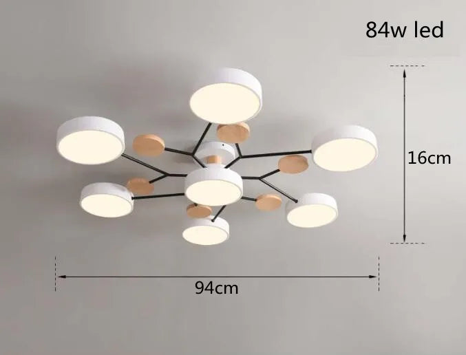 plafonnier led moderne vert blanc gris bois clair circulaire métallique scandinave éclairage intérieur
