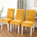 Housse chaise velours jaune doré élastique moderne protection meuble Jaune Doré