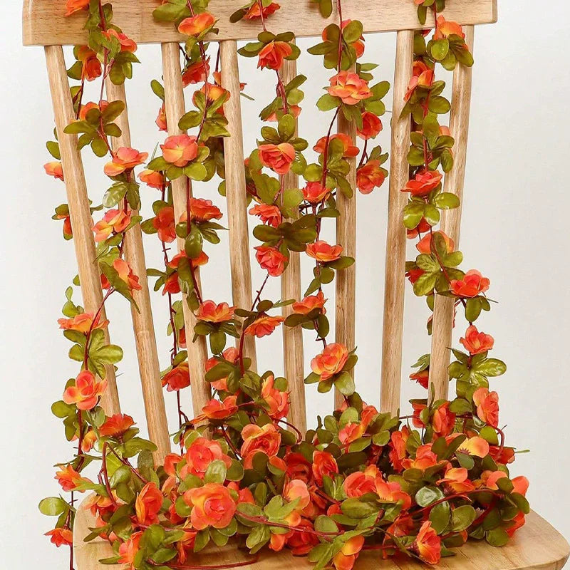 Guirlande artificielle fleurs roses ornement maison mariage anniversaire intérieur festive