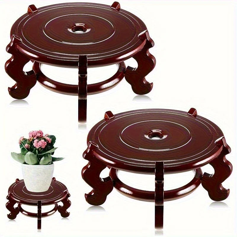 support plante bois marron pot fleur asiatique traditionnelintérieur extérieurdifférentes tailles polyvalentjardin maison