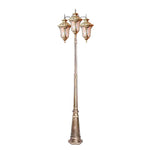 Lampadaire vintage noir bronze verre opalescent éclairage public IP65 LED moderne