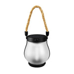 lanterne solaire rechargeable effet flamme transparente moderne rustique corde argentée noire orangée
