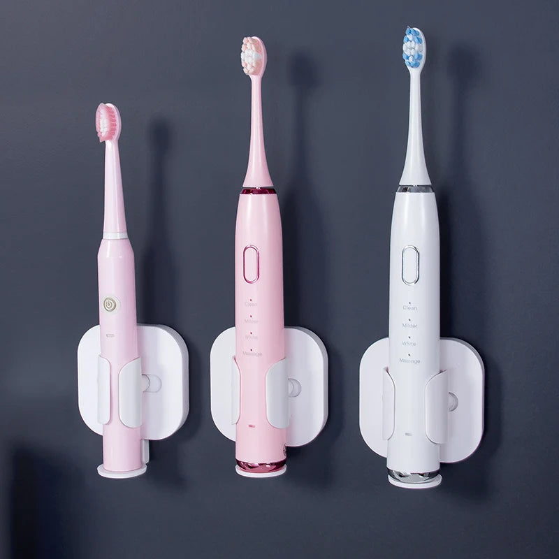 support mural minimaliste adhésif rose blanc brosse dents électrique charge câble lisse moderne