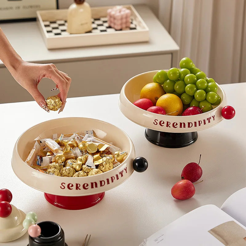 bol fruits moderne serendipity rouge beige rangement cuisine minimaliste couvercle pvc respectueux environnement