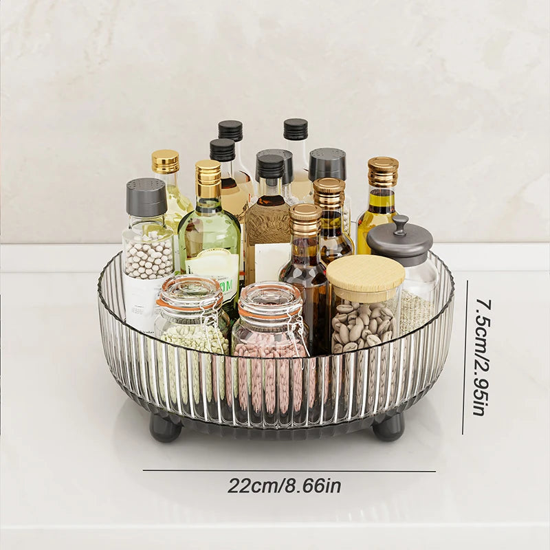organisateur rotatif moderne pots condiments rangement cuisine boîtes transparentes minimalistes