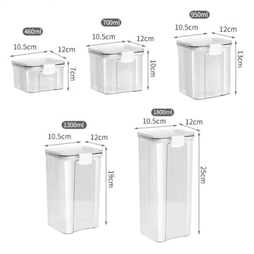 boîtes rangement alimentaires transparentes poignées noires grains pâtes fruits secs moderne pratiques résistantes humides