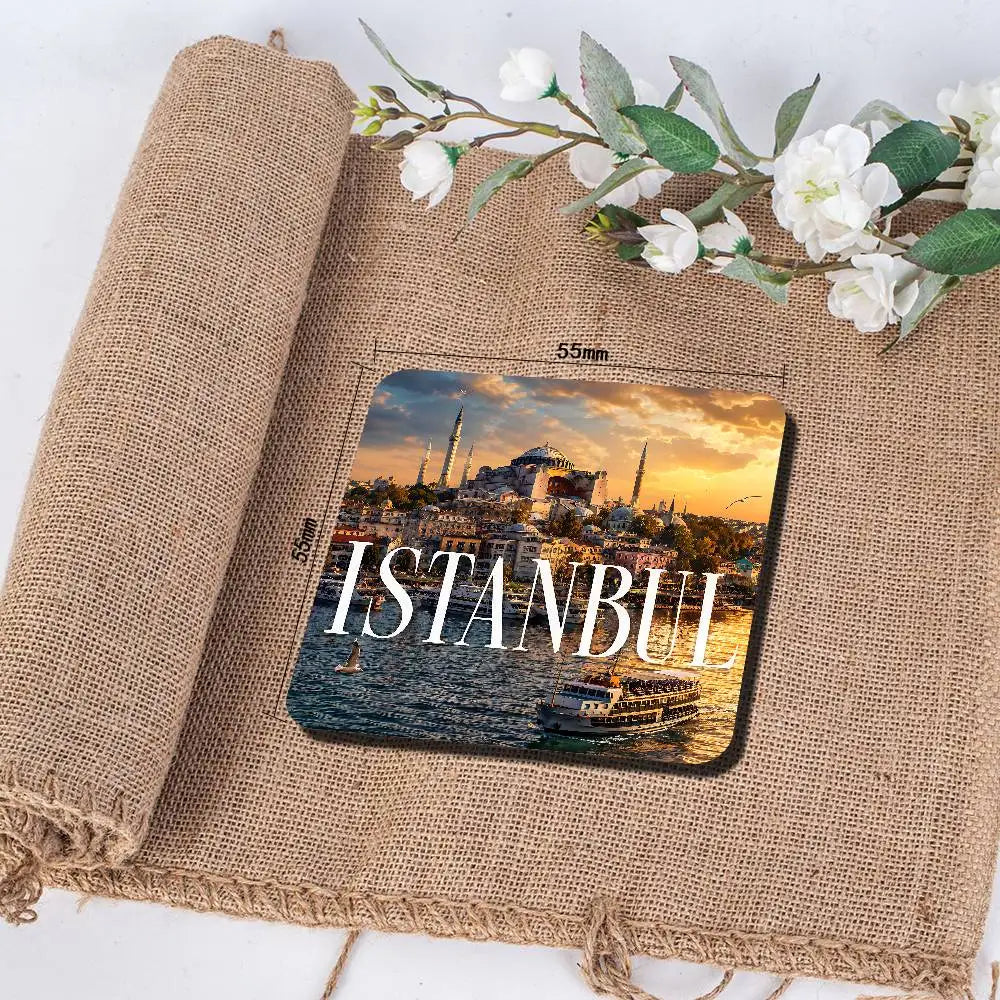 aimants réfrigérateur paysage urbain istanbul multicolore moderne décoration murale