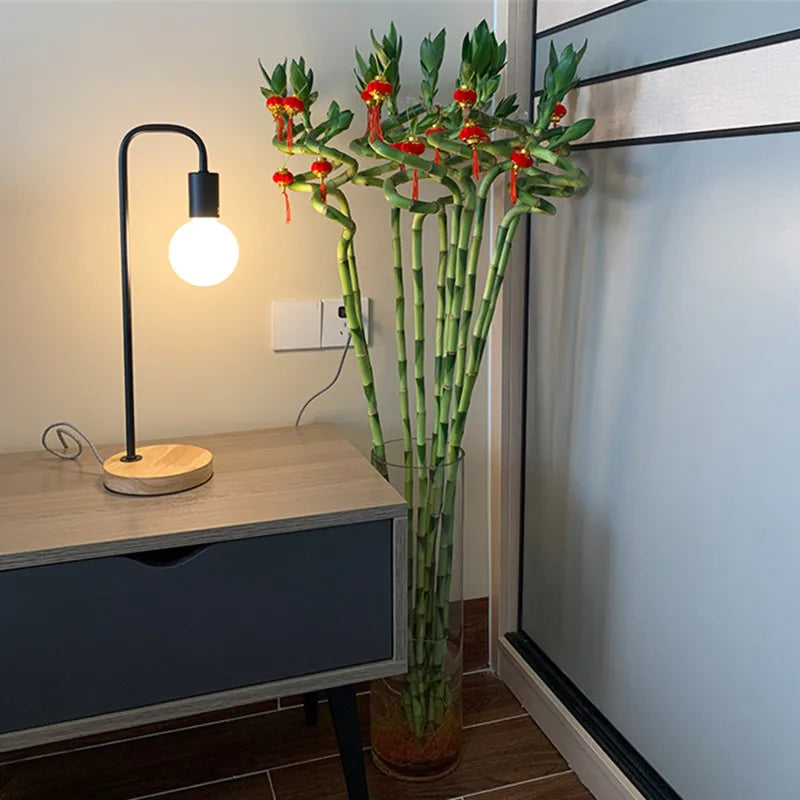 Ensemble de 2 bambous artificiels dans un pot décoratif