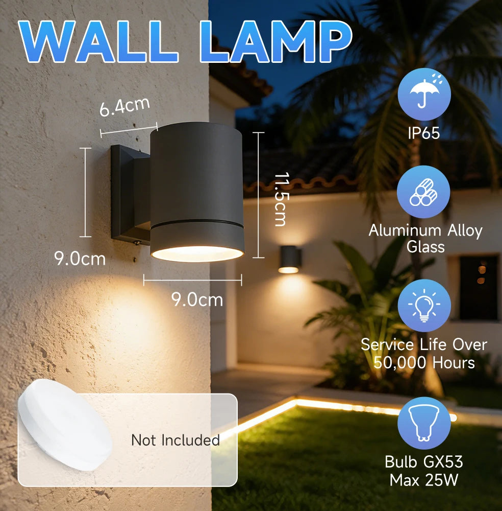 lampe murale moderne gris métallisé ip65 hydrofuge vis flux lumineux 2492000 led