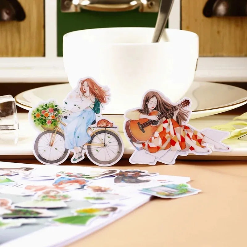autocollants multicolores cartoon adhésifs illustrations personnes situations décoration albums photo bricolage artisanal enfants