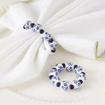 bracelet boho chic bleues fleurs blanc respectueux environnement