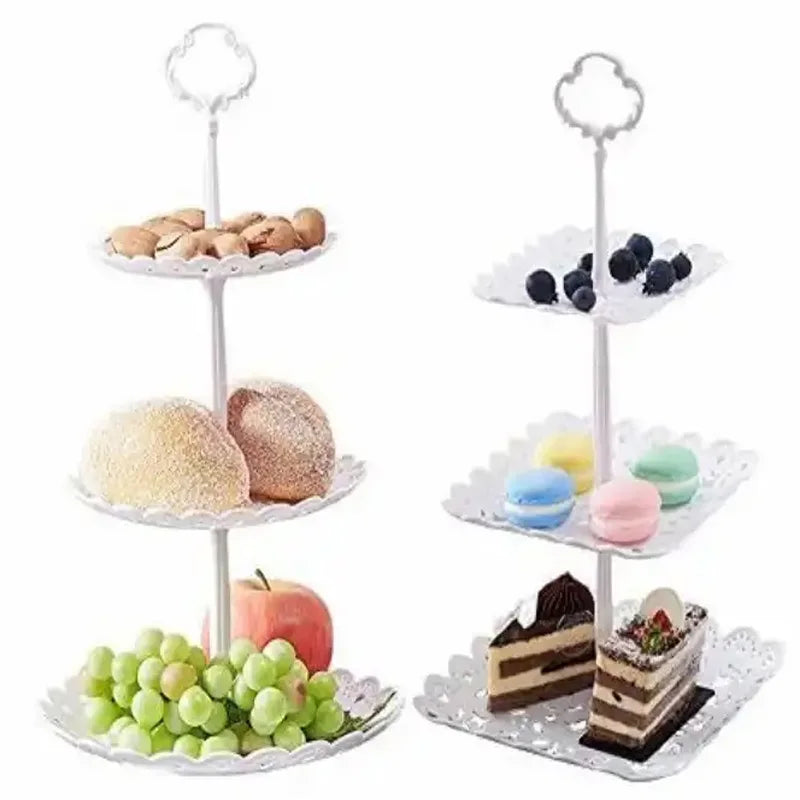 support desserts tour dentelle blanc classique macarons gâteaux fruits assiettes