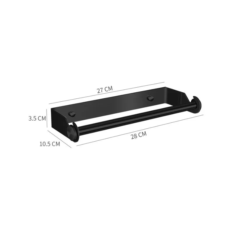 porte serviettes cuisine noir métal moderne vis fixation organisateur