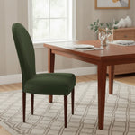 Housse chaise velours couleurs unies moderne adhésif protection siège polyester coton gris marron vert