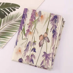 nappe table lin imprimé floral violet rouge motif papillon rustique bohème chambre décoration intérieure