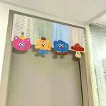 rideau fenetre decoration enfantine motifs animaux pois kawaii ludique suspension facile